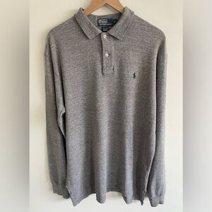 Polo Ralph Lauren Men's Gray Long Sleeve Polo Shirt Size XL